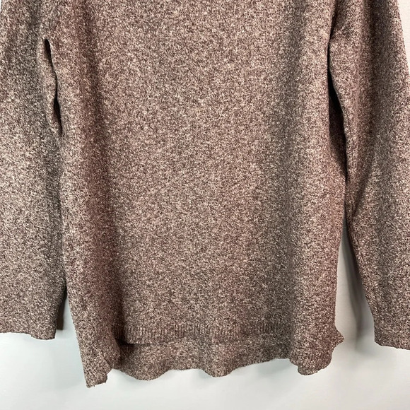 JOE FRESH Active Side Slit Knit Sweater Maroon Brown Marled Crewneck Stretch M - Picture 4 of 11